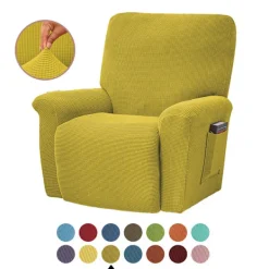 Fåtöljer>All-inclusive elastisk recliner soffaöverdrag enfärgad polarfleece soffa kudde överdrag för alla årstider Recliner överdrag