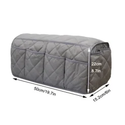 Soffor>Anti-slip armstödsskydd med 8 fickor för soffa, fåtölj Caddy & Organizer för fjärrkontroll armskydd för husdjur, grå