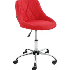 BellaFurn Kontorsmöbler>Arbetspall - Bekväm säte - Höjdjusterbar, roterbar och ergonomisk design Färg: Röd | Material: damm