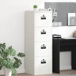 vidaXL Kontorsmöbler>Arkivkåp med låda Svart 44 x 50 x 106.5 cm Kallvalsat Stål