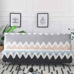 Soffor>Armlöst sofföverdrag stretch 2-sits 3-sits armlös bäddsoffa