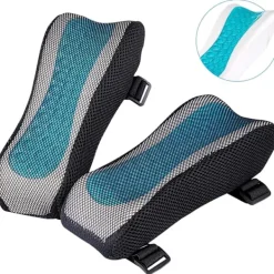 Kontorsmöbler>Armstödsskydd för kontorsstolar - Skumarmstöd med ergonomisk form - Minnesformkudde för armstöd på kontorsstolar, spelstol - Set om 2