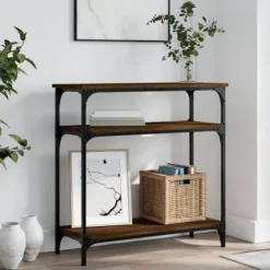 vidaXL Hyllor>Avlastningsbord brun ek 75x29x75 cm konstruerat trä