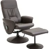 Northio Fåtöljer>Avslappningsstol Med Fotpall Förvaringsutrymme Massagestol Tv-Stol Fåtölj Ergonomisk Stol Med 10 Vibrationspunkter Konstläder Brun 76X81X105 Cm