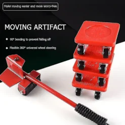 Byråer>Ays 5-delad uppsättning möbelflyttare transportverktyg möbellyftare flytthjul rullstång tungt material transport handverktyg--