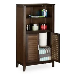 B2X Skåp>Badrumsskåp mörkbrun LAMELL