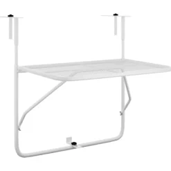 vidaXL Balkongmöbler>Balkongbord vit 60x40 cm stål