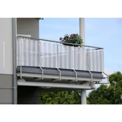 Balkongmöbler>Balkongskydd 0,75x6m - Grå/Vit