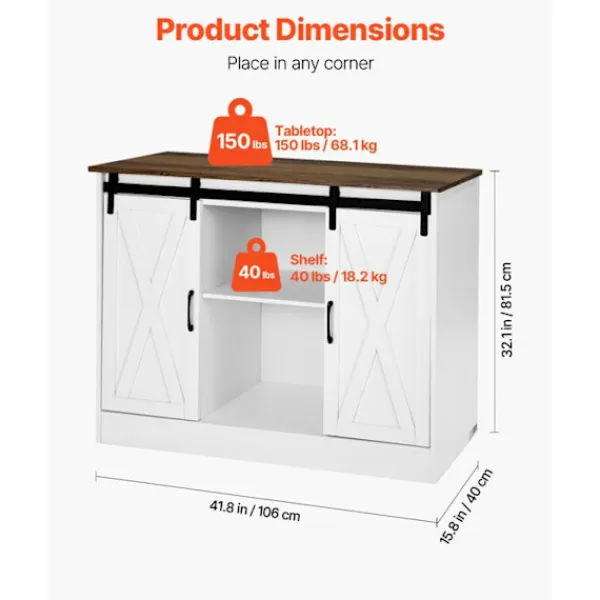 DUOKU Skåp>Bar Möbel - - 106 x 40 x 81,5 cm - Kaffe Skåp - Förvaring 3 Nivåer - Modernt Stil