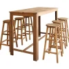 vidaXL Matgrupper>Barbord med barstolar 7 delar massivt akaciaträ