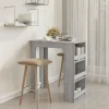 vidaXL Matgrupper>Barbord med förvaringshyllor grå 102x50x103,5cm konstruerat trä