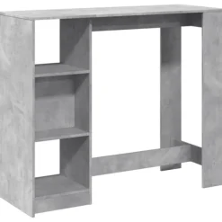 vidaXL Balkongmöbler>Barbord med hylla betonggrå 124x46x103,5 cm konstruerat trä