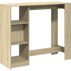 vidaXL Balkongmöbler>Barbord med hylla sonoma-ek 124x46x103,5 cm konstruerat trä