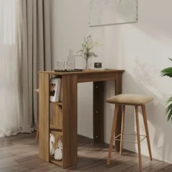 vidaXL Matgrupper>Barbord med hyllor sonoma-ek 102x50x103,5 cm konstruerat trä