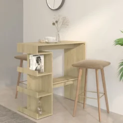 vidaXL Matgrupper>Barbord med hyllor sonoma-ek 100x50x101,5 cm konstruerat trä