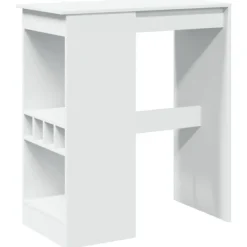vidaXL Balkongmöbler>Barbord med hyllor vit 90x47,5x103,5 cm konstruerat trä