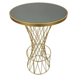 B2X Balkongmöbler>Barbord, Runt 70x103 cm, Guldflätad Design