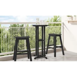 vidaXL Balkongmöbler>Barbord Svart 55 x 55 x 107 cm polyeten