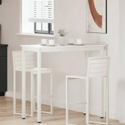 vidaXL Matgrupper>Barbord Vit 110 x 55 x 105 cm Massiv furu