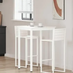 vidaXL Matgrupper>Barbord Vit 110 x 55 x 105 cm Massiv furu