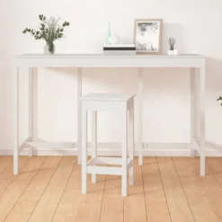 vidaXL Matgrupper>Barbord vit 180x80x110cm massiv furu