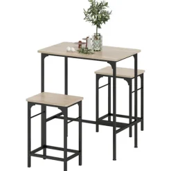 Northio Matgrupper>Barbordsset Barbord med barstolsset Matbord med 2 stolar med halkfri fotdyna Naturträ