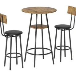 Northio Matgrupper>Barbordsset, 3-delat, konstläder, brunt