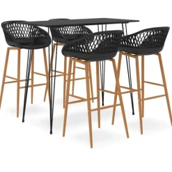 vidaXL Matgrupper>Bargrupp 5 delar svart
