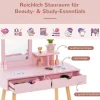 Northix Sminkbord>Barnsmide och skrivbordsset med avtagbar spegel, rosa