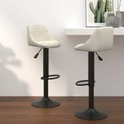 vidaXL Stolar>Barstolar 2 st gräddvit sammet