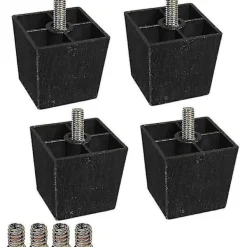 Soffor>Bazhou soffben i fyrkant plast soffa ben möbel ben stigare set om 4 (4 stycken svart)