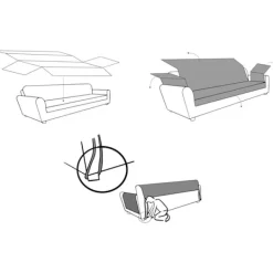 Soffor>Beige sofföverdragsskydd, storlek 3-sits. Vändbar quiltad C