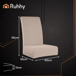 Northio Stolar>Beige stolsöverdrag, set om 6, töjbart tyg