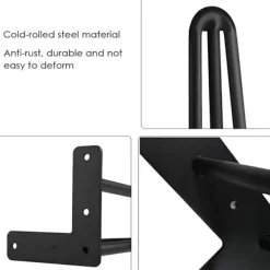 Balkongmöbler>3-bens bordsben, lämpliga för soffbord, matbord, sängbord, höjd 15 cm (Svart, 4 stycken)