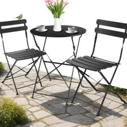 tectake Balkongmöbler>Bistrobord set Frieda, hopfällbart för 2 personer