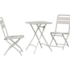 vidaXL Balkongmöbler>Bistroset 3 pcs Beige Stål