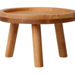 Pallar>Blomkrukställ i trä - Hög pall för balkong - Rund hylla för inomhus- och utomhusbruk (8x8x7cm)