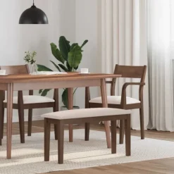 vidaXL Matgrupper>Bänk 90 cm brunt massivt trä gummi