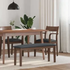 vidaXL Matgrupper>Bänk 110 cm brunt massivt trä gummi