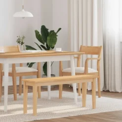 vidaXL Matgrupper>Bänk 110 cm massivt trä gummi