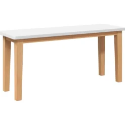 vidaXL Matgrupper>Bänk 90 cm vit massivt trä gummi