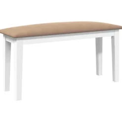 vidaXL Matgrupper>Bänk 90 cm vit massivt trä gummi