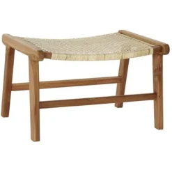 Pallar>bänk 65 x 47 x 40 cm naturlig teakplast flerfärgad ljusbrun