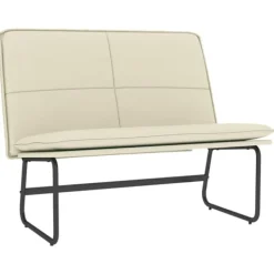 vidaXL Balkongmöbler>Bänk gräddvit 100x75x76 cm konstläder