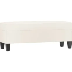 vidaXL Balkongmöbler>Bänk gräddvit 100x35x41 cm konstläder