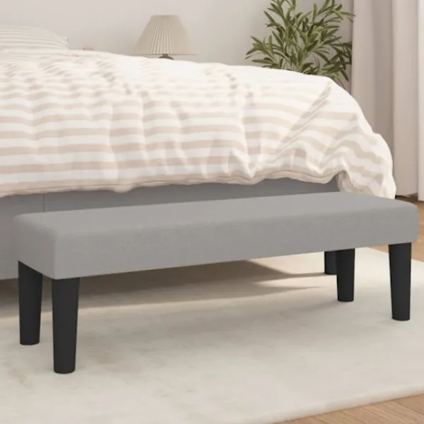 vidaXL Balkongmöbler>Bänk ljusgrå 100x30x30 cm tyg