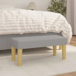 vidaXL Balkongmöbler>Bänk ljusgrå 70x30x30 cm tyg