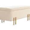 Northio Kistor & Koffertar>Bänk med förvaringsutrymme, stoppad bänk med sammetslook, kista med träben, bröstbänk för vardagsrum, sovrum, hall, 100 x 40 x 42 cm, beige