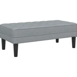 vidaXL Balkongmöbler>bänk med kudde Ljusgrå 113 x 57 x 39 cm tyg