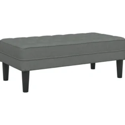 vidaXL Balkongmöbler>bänk med kudde Mörkgrå 113 x 57 x 39 cm tyg